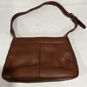 Stone Mountain Pebble Leather Handbag, Gramercy Line, w/Coin Purse, Brown
